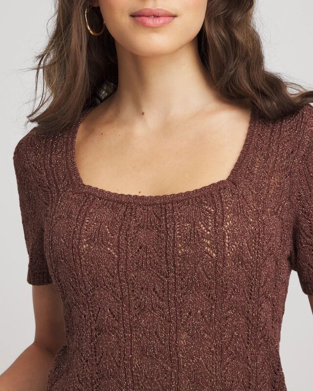 Pointelle Square-Neck Pullover Sweater - image 4